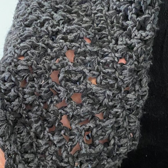 Charcoal Oversize Crochet Sweater - Picture 7 of 8